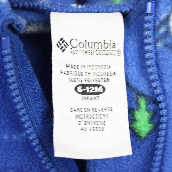 Columbia Blue Fleece Snowman Bunting Suit Sz 6-12m - Picture 3 of 3